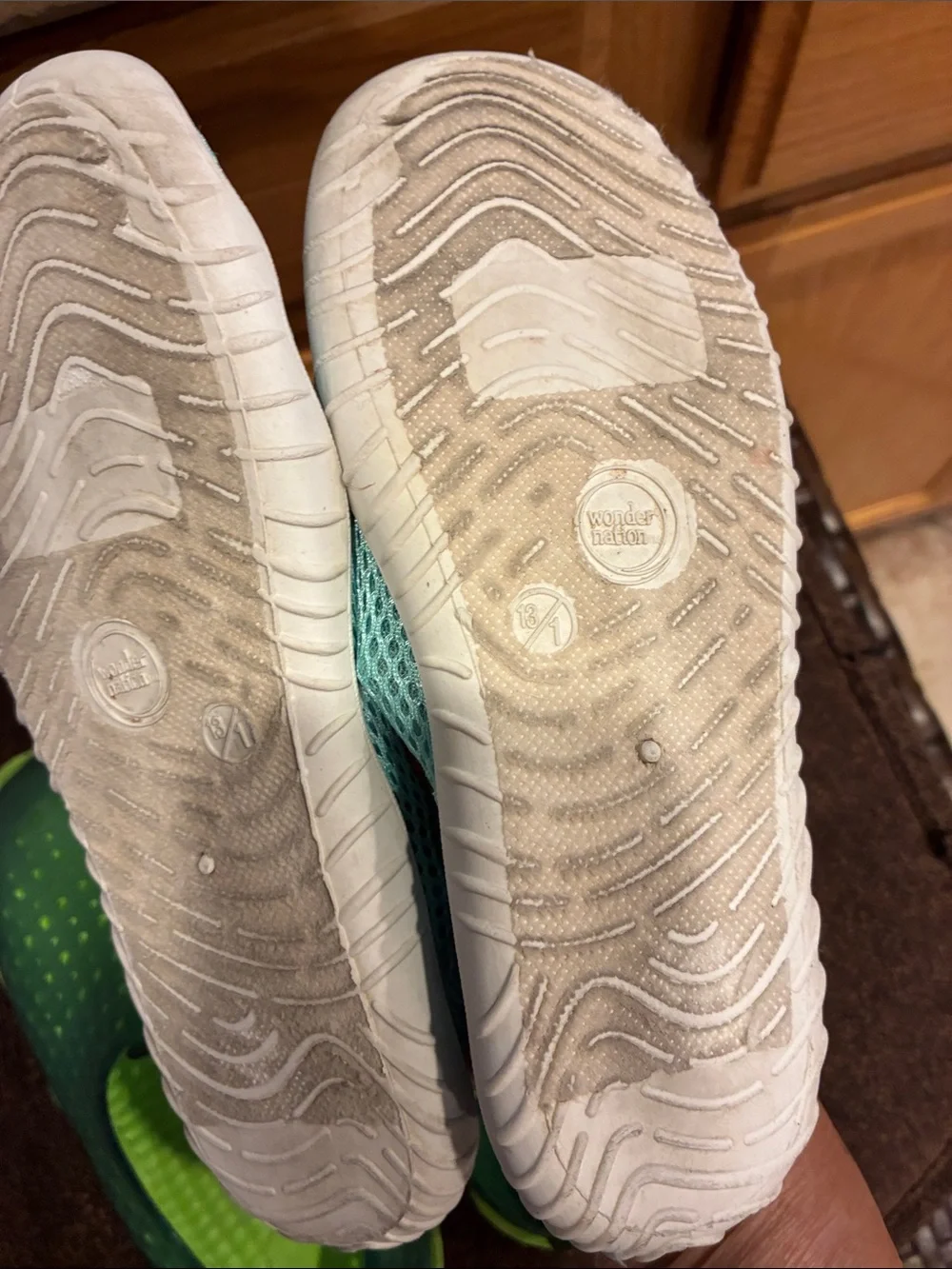 wonder nation Aqua and Lime Kids Water Shoes Duo